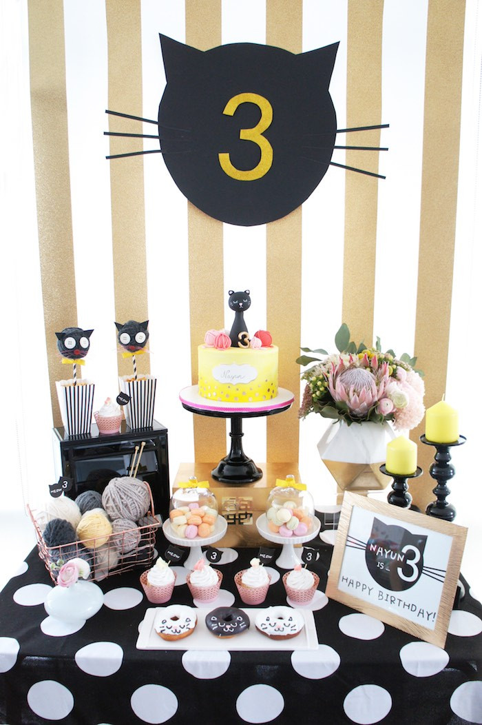 Cat Birthday Decorations
 Kara s Party Ideas Kitty Cat Birthday Party