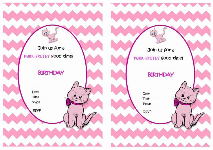 Cat Birthday Invitations
 Cat FREE Printable Birthday Party Invitations