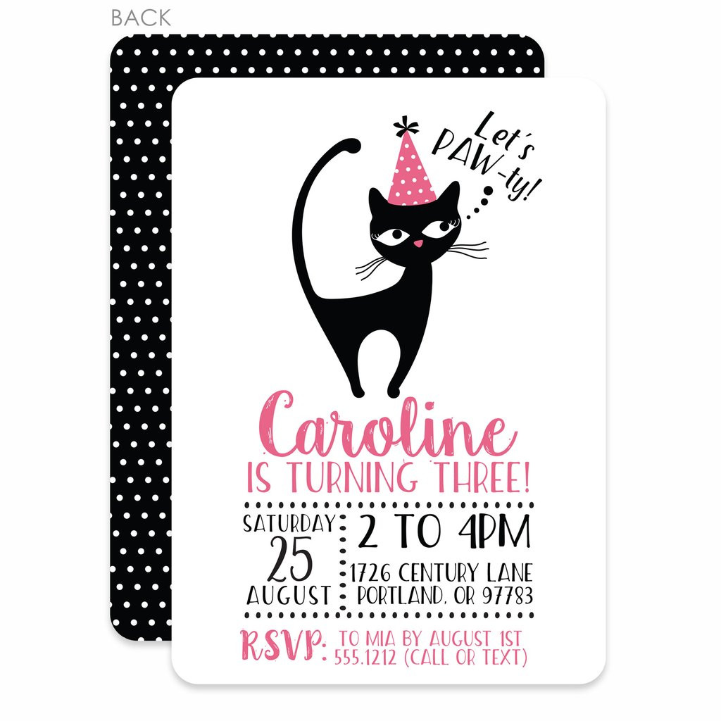 Cat Birthday Invitations
 Cat Birthday Invitations Printed – Pipsy