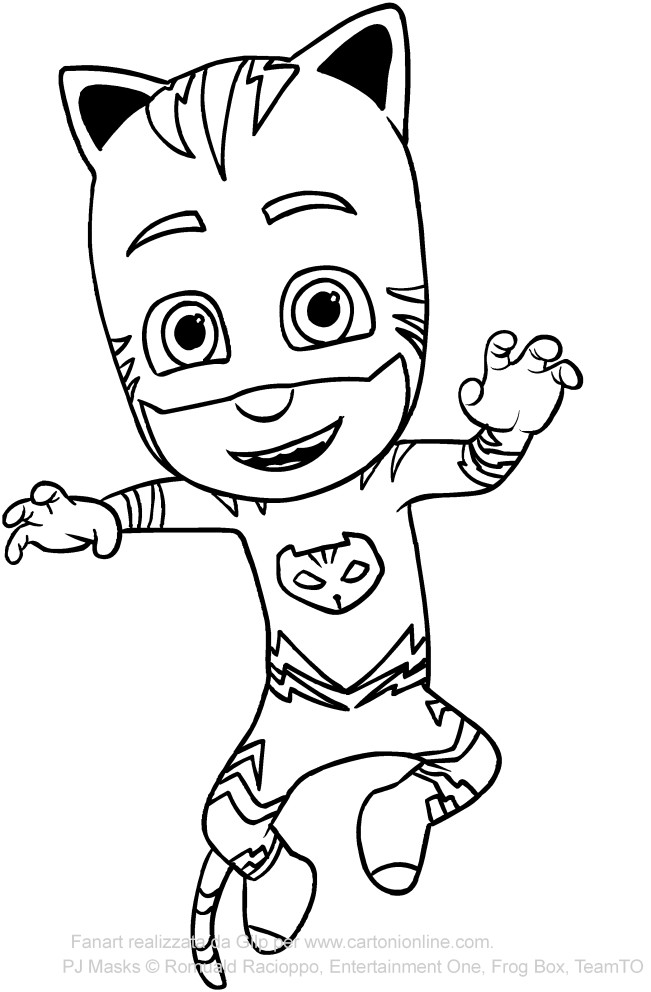 Cat Boy Coloring Pages
 Catboy jump of PJ Masks coloring pages