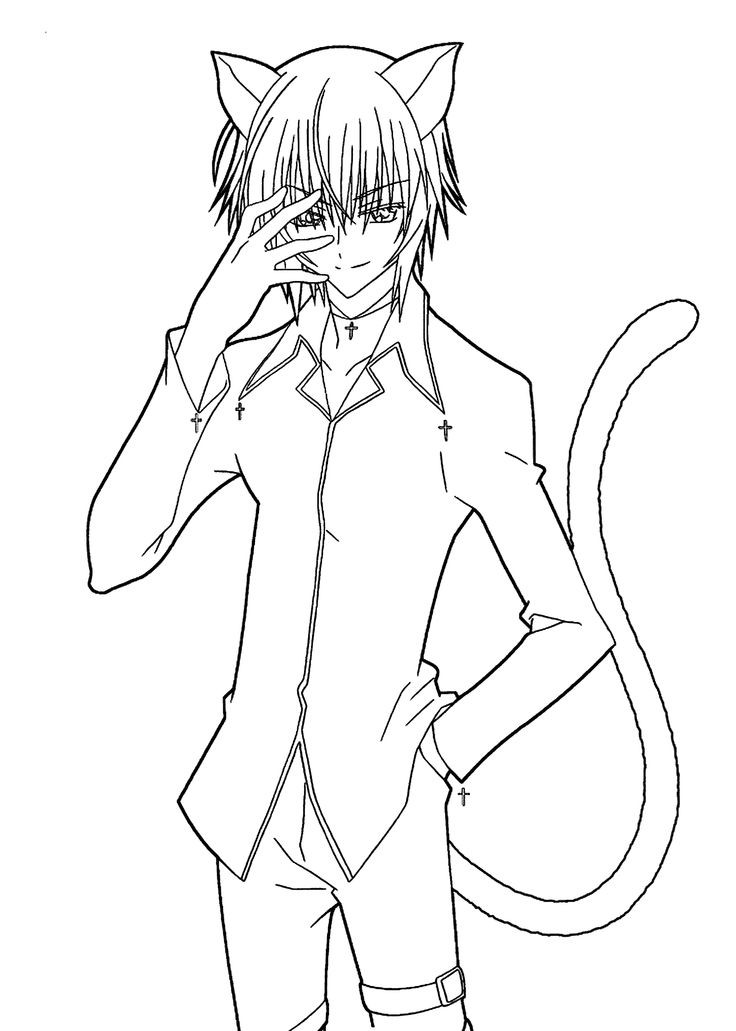 Cat Boy Coloring Pages
 Manga coloring pages cat boy ColoringStar