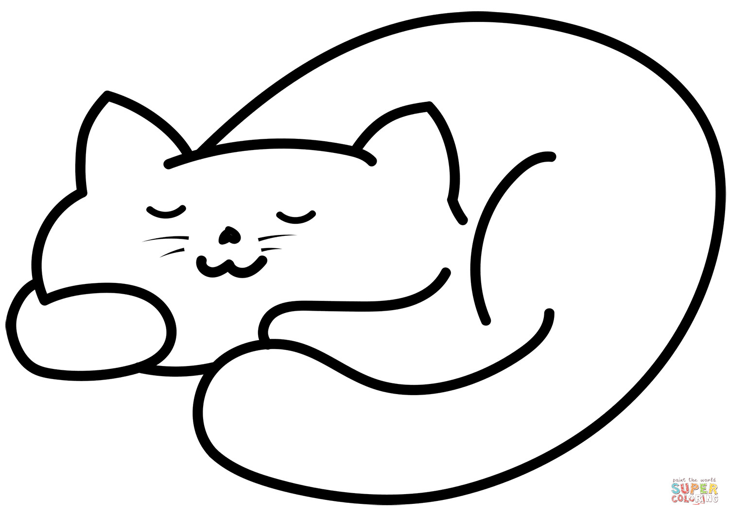 Cat Coloring Pages
 Sleeping Cat coloring page