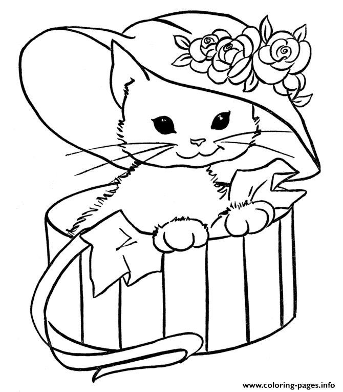 Cat Coloring Pages For Girls
 For Girls Cats Kitten Coloring Pages Printable