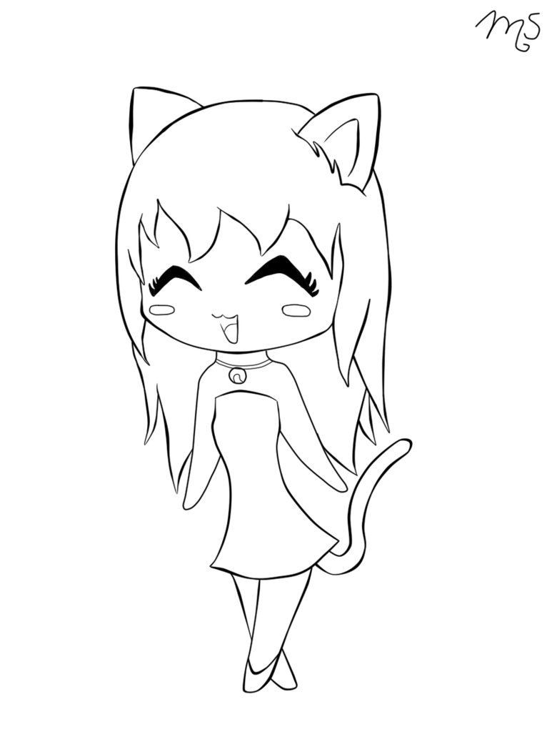 Cat Coloring Pages For Girls
 14 Pics Cute Anime Cat Girls Coloring Pages Cute