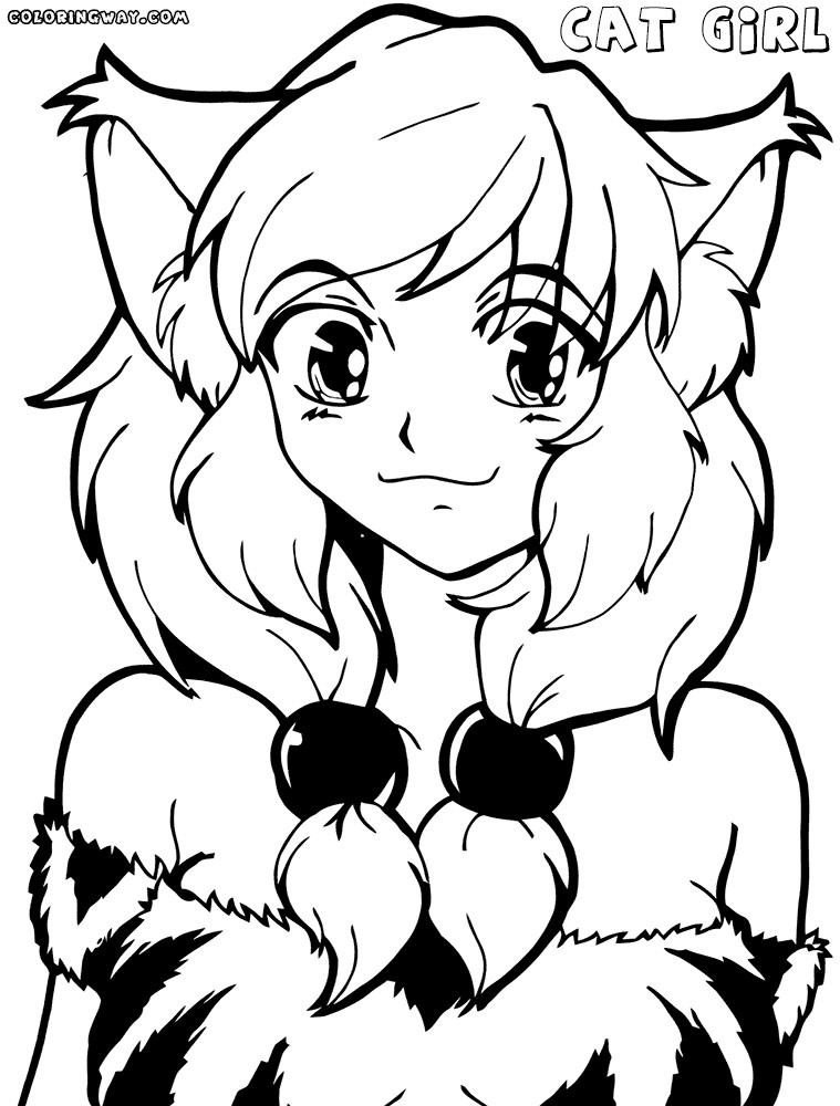 Cat Coloring Pages For Girls
 Anime cat coloring pages