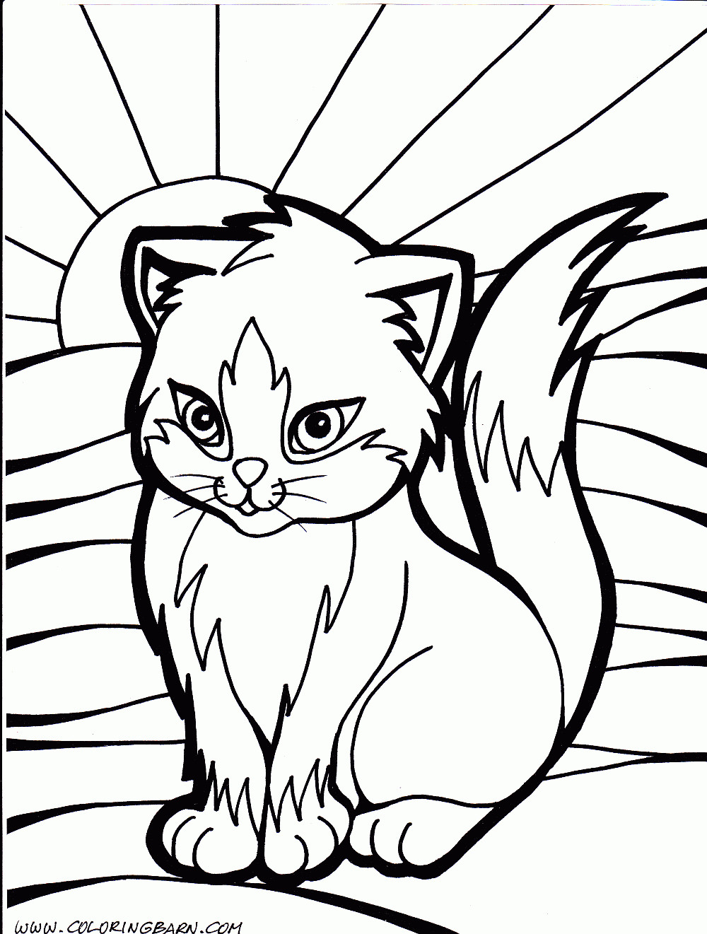 Cat Coloring Pages To Print
 A Simple Free Printable Cat Coloring Sheet