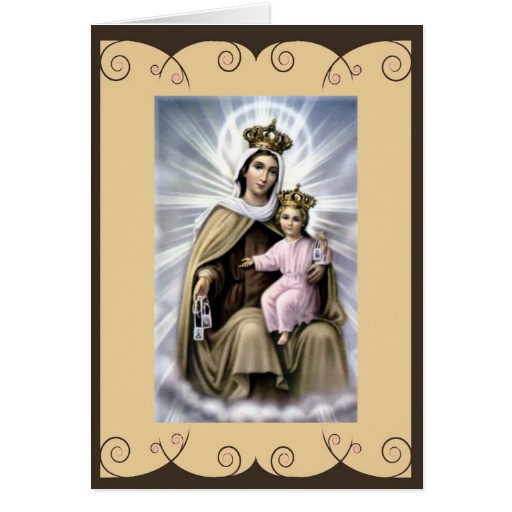 Catholic Birthday Card
 Catholic Saint Greeting card Our Lady of Mt Carmel