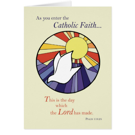 Catholic Birthday Card
 2823 Circle Dove Sun RCIA Catholic Greeting Card