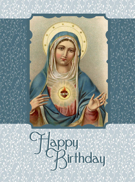 Catholic Birthday Card
 Immaculate Heart of Mary Happy Birthday Card Greeting Cards