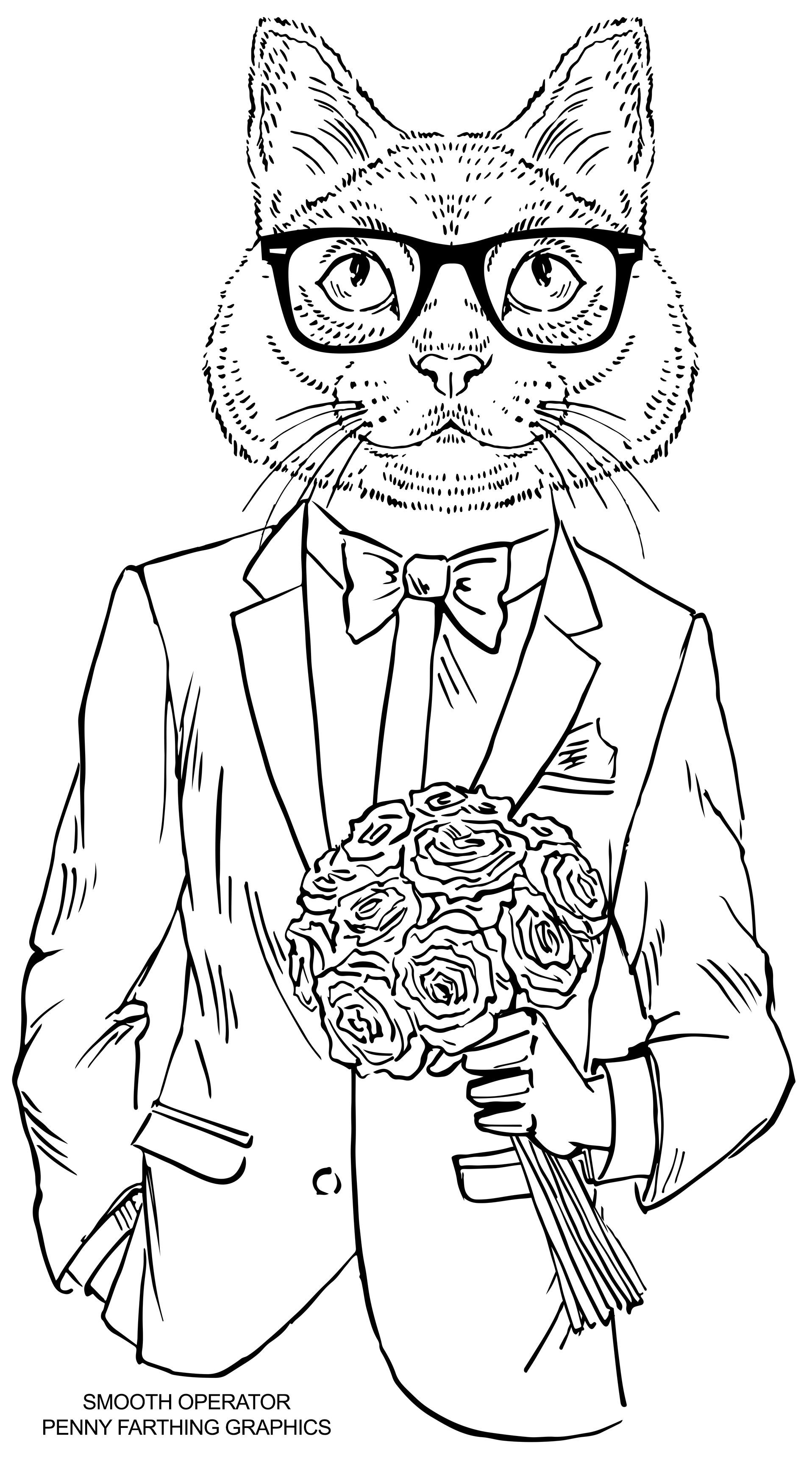 Cats Adult Coloring Book
 Cat from “Smooth Operator” Would love to these