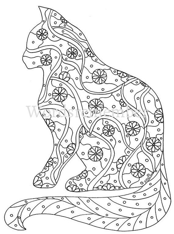 Cats Adult Coloring Book
 Cat Coloring Page Coloring Pages Adult Coloring by