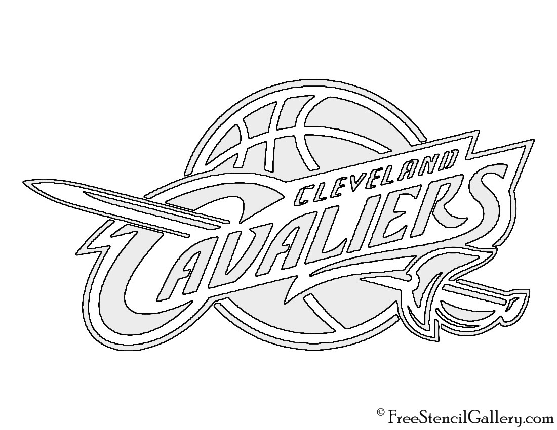 Cavs Coloring Pages
 NBA Cleveland Cavaliers Logo Stencil