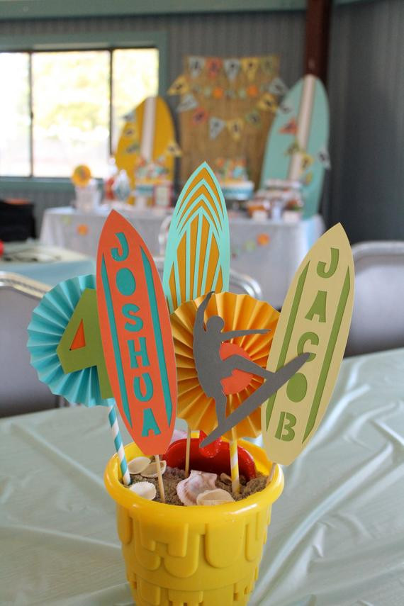 Centerpiece Ideas For Beach Theme Party
 beach party centerpiece surfer party centerpiece teen