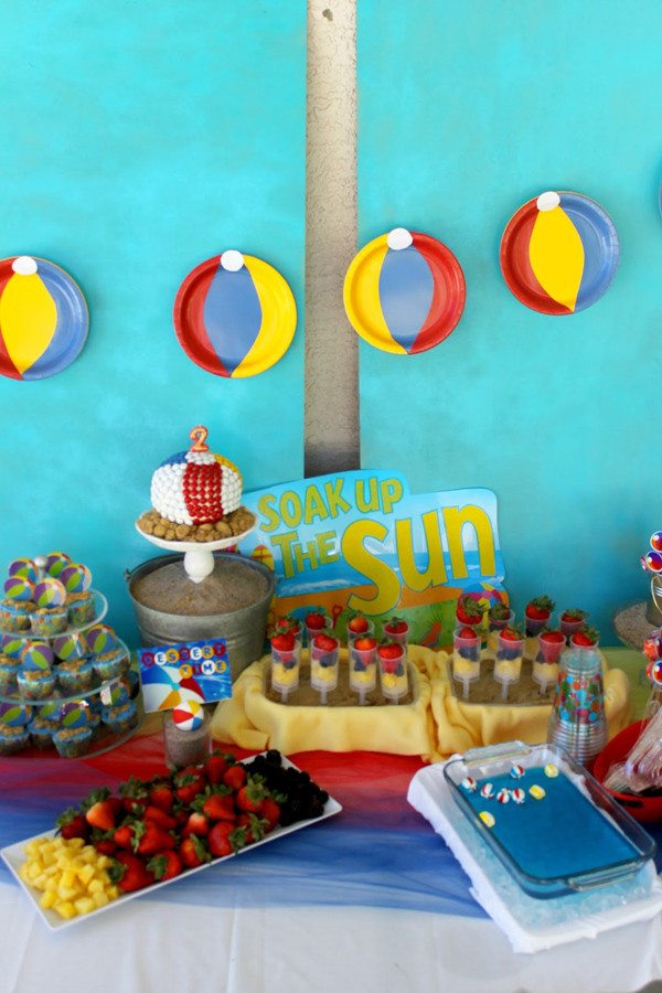 Centerpiece Ideas For Beach Theme Party
 Kara s Party Ideas Beach Ball Birthday Party Supplies