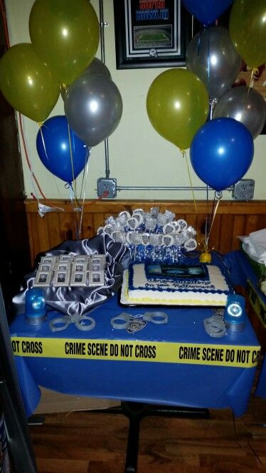 Centerpiece Ideas For Police Retirement Party
 Cake Table Police Retirement Party in 2019