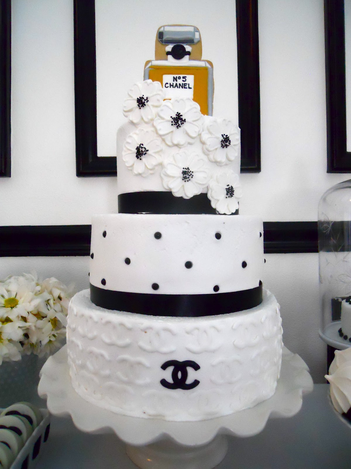 Chanel Birthday Cake
 Maddycakes Muse Chanel Birthday Dessert Table
