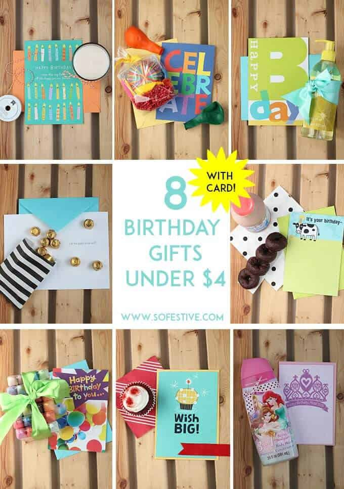 Cheap Birthday Gift Ideas
 8 Birthday Gifts under $4 So Festive