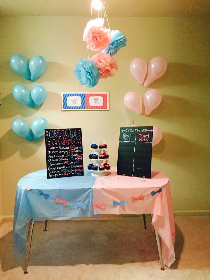 Cheap Gender Reveal Party Ideas
 Gender reveal party diy table decor