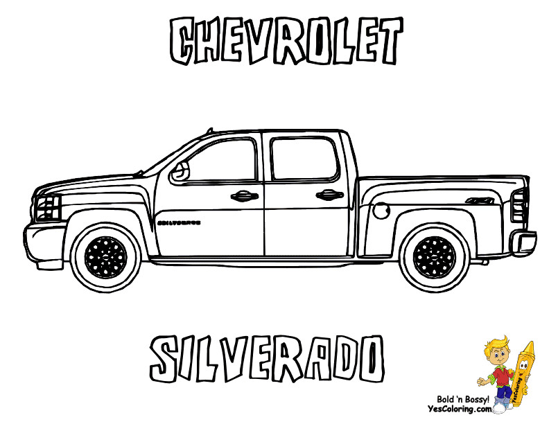 Chevy Girls And Boys Coloring Pages
 American Pickup Truck Coloring Sheet Free Trucks