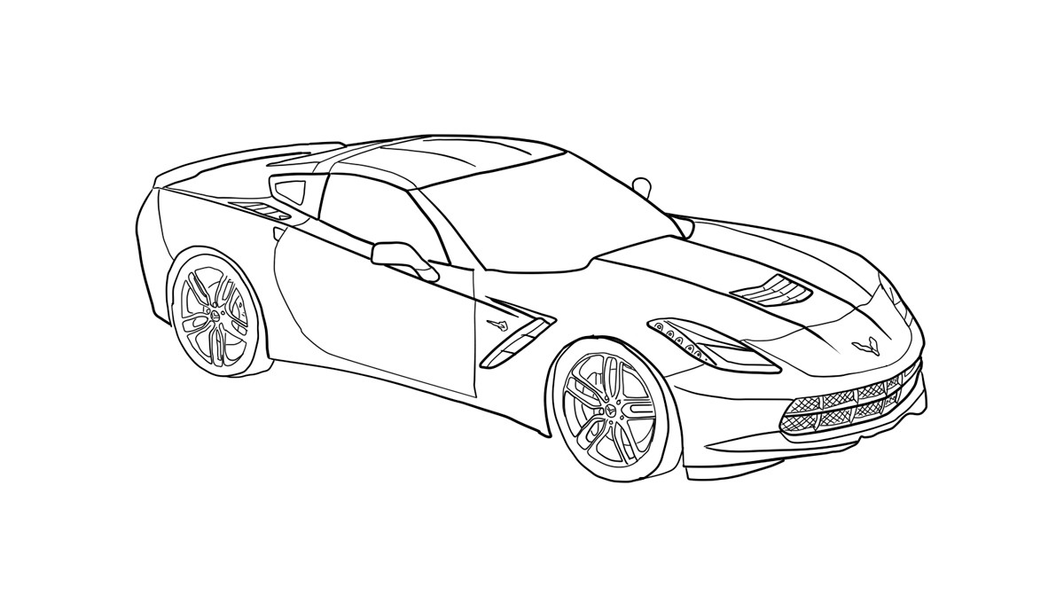 Chevy Girls And Boys Coloring Pages
 Corvette coloring pages