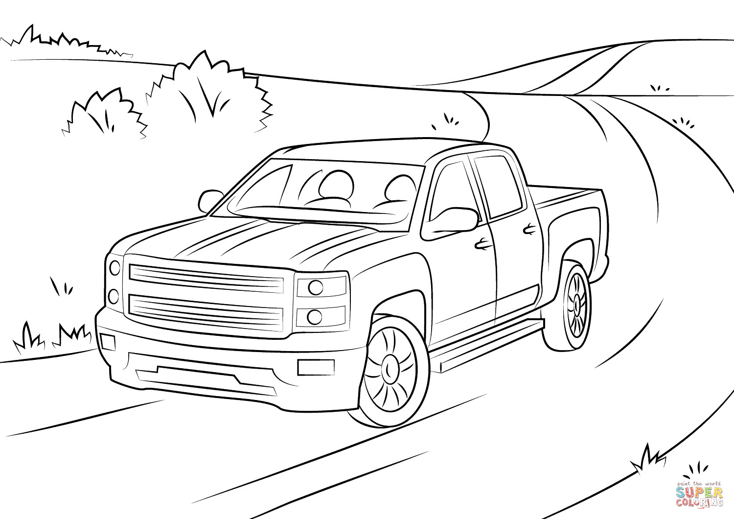 Chevy Girls And Boys Coloring Pages
 Chevrolet Silverado coloring page