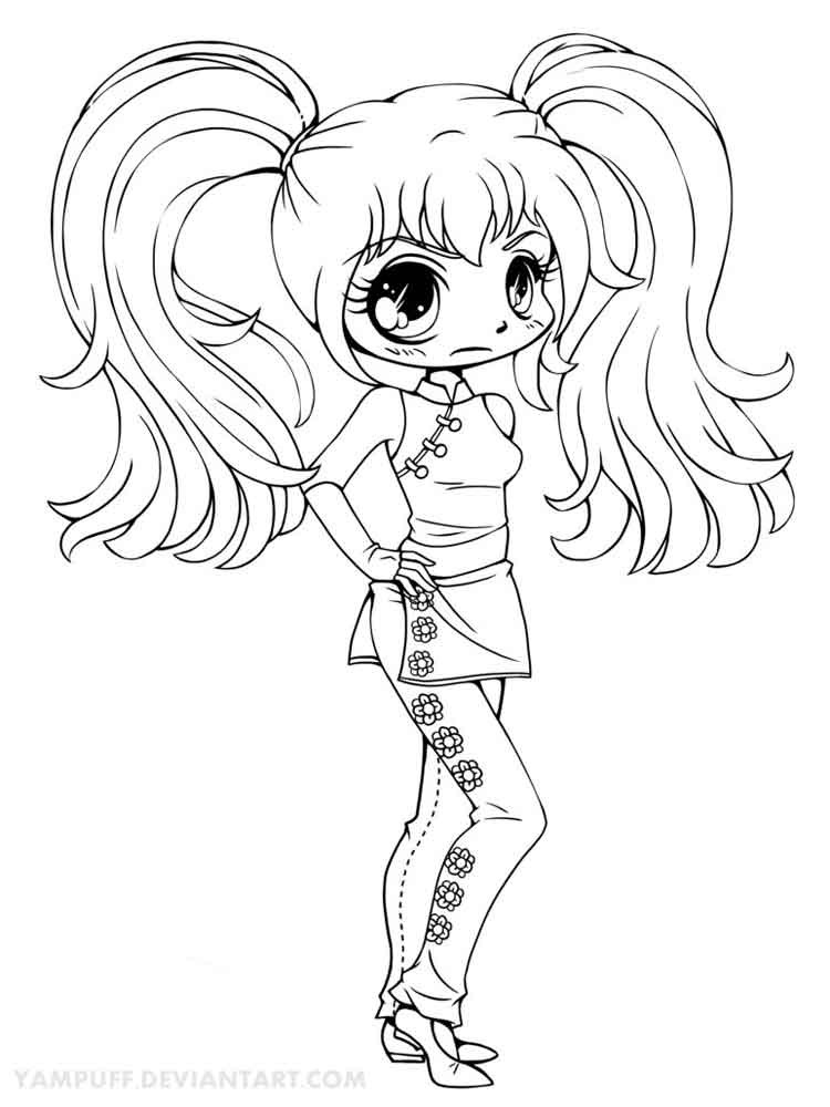 Chibi Anime Girl Coloring Pages
 Chibi coloring pages Free Printable Chibi coloring pages