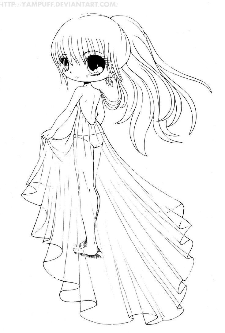 Chibi Anime Girl Coloring Pages
 Anime Chibi Princess Coloring Pages Sketch Coloring Page
