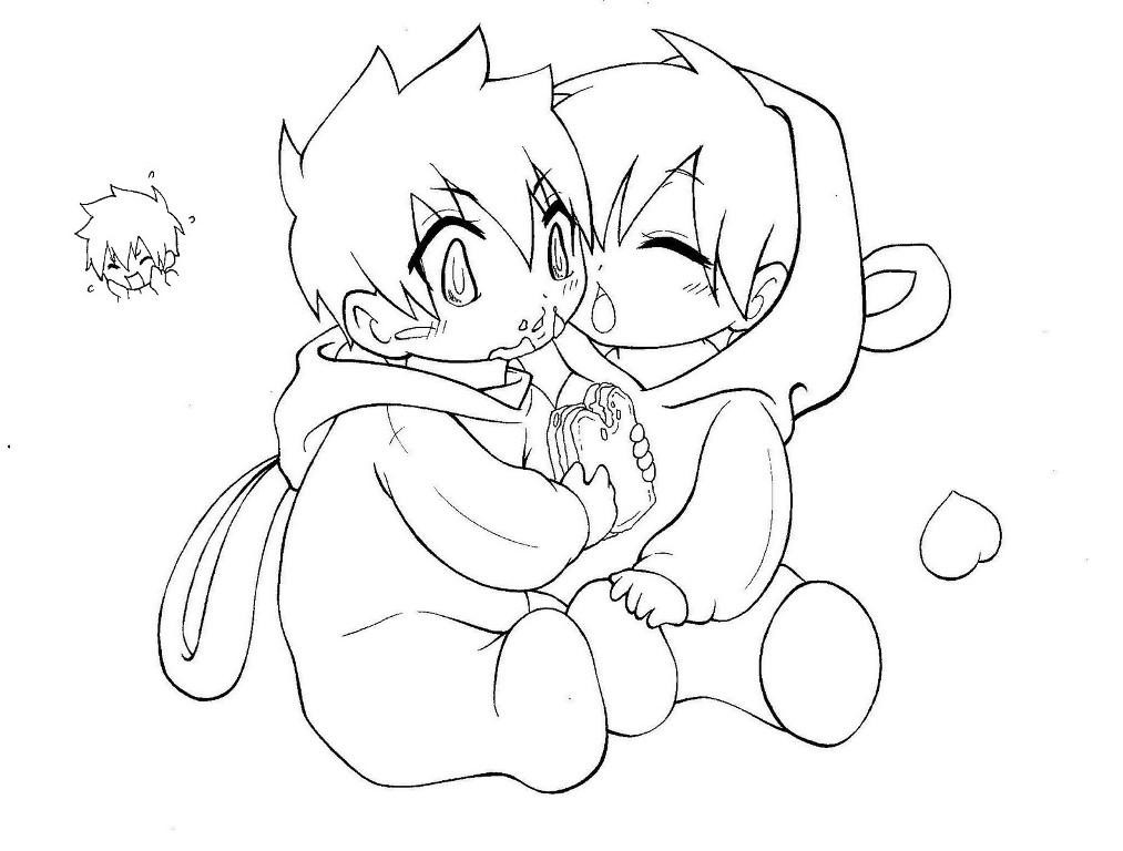 Chibi Coloring Pages Boys
 Cute anime couple coloring pages chibi ColoringStar