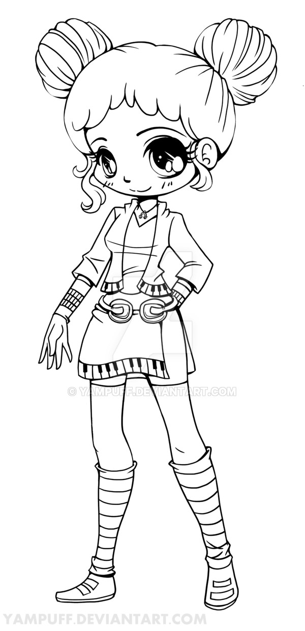 Chibi Coloring Pages Girl
 Rhapsody Chibi Lineart mission by YamPuff on DeviantArt