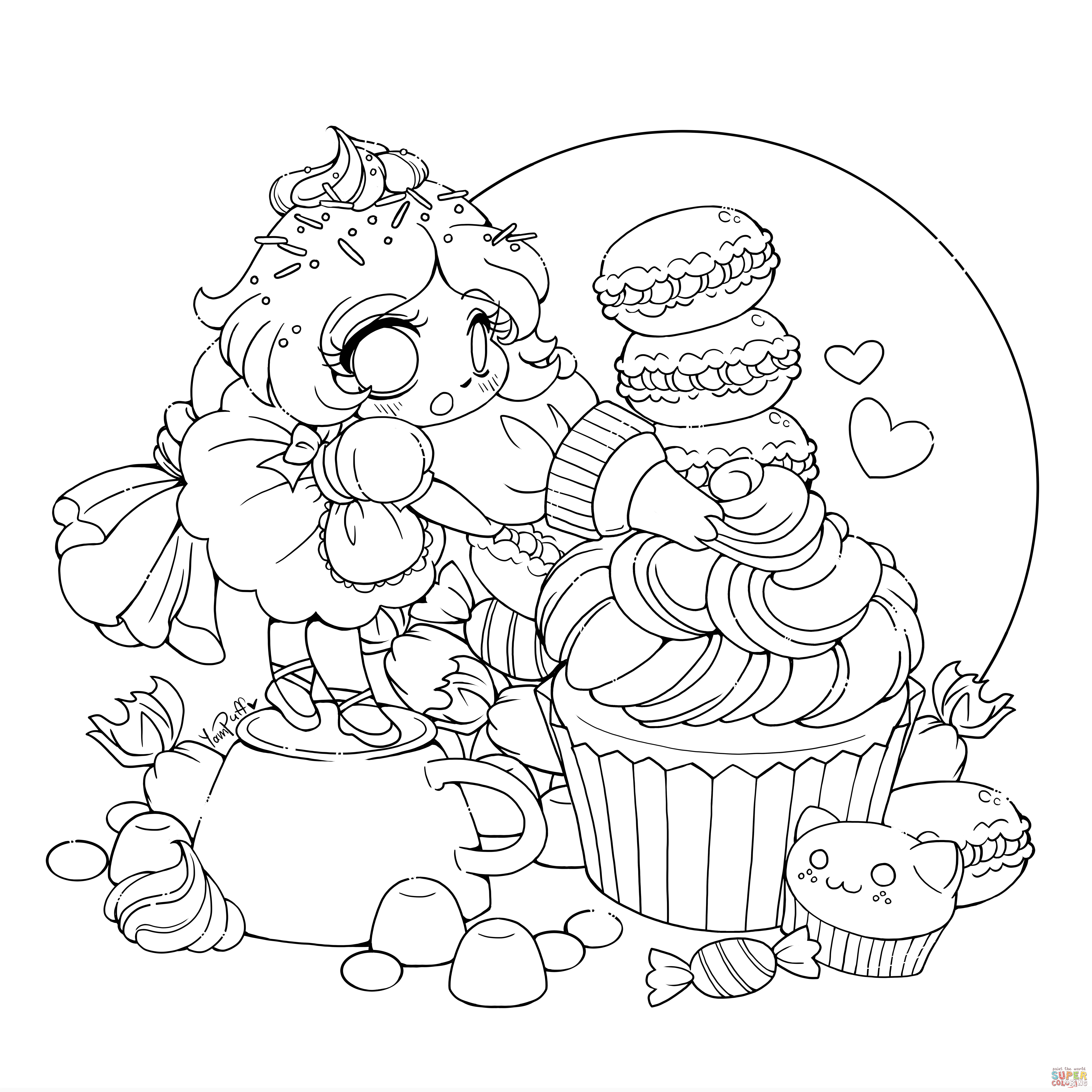 Chibi Coloring Pages Girl
 Anime Girl Coloring Pages coloringsuite