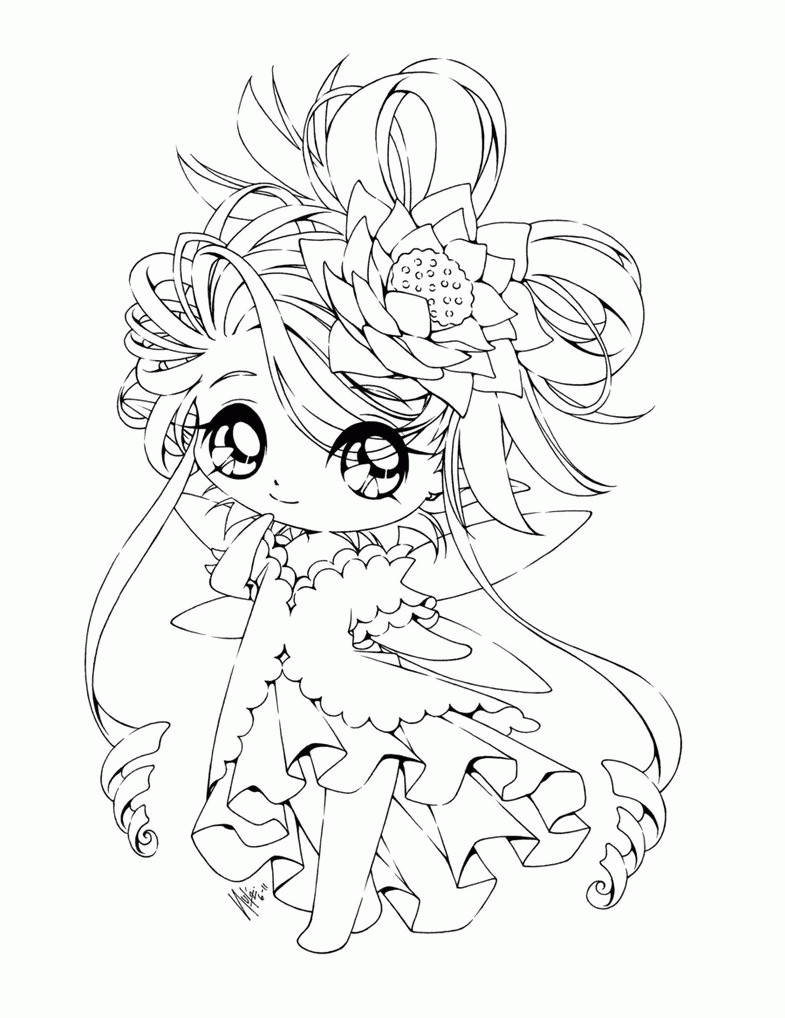 Chibi Coloring Pages With Three Girls
 Anime Princess Coloring Pages Coloring Home