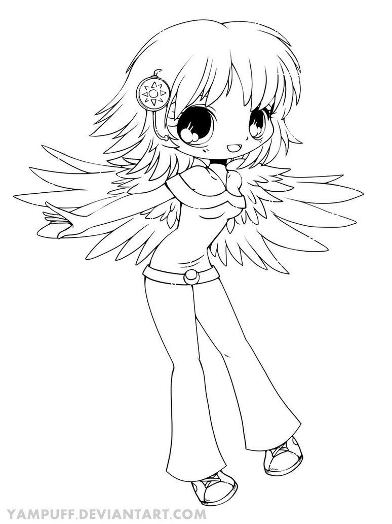 Chibi Coloring Pages With Three Girls
 Delilah Chibi Lineart by YamPuff on deviantART
