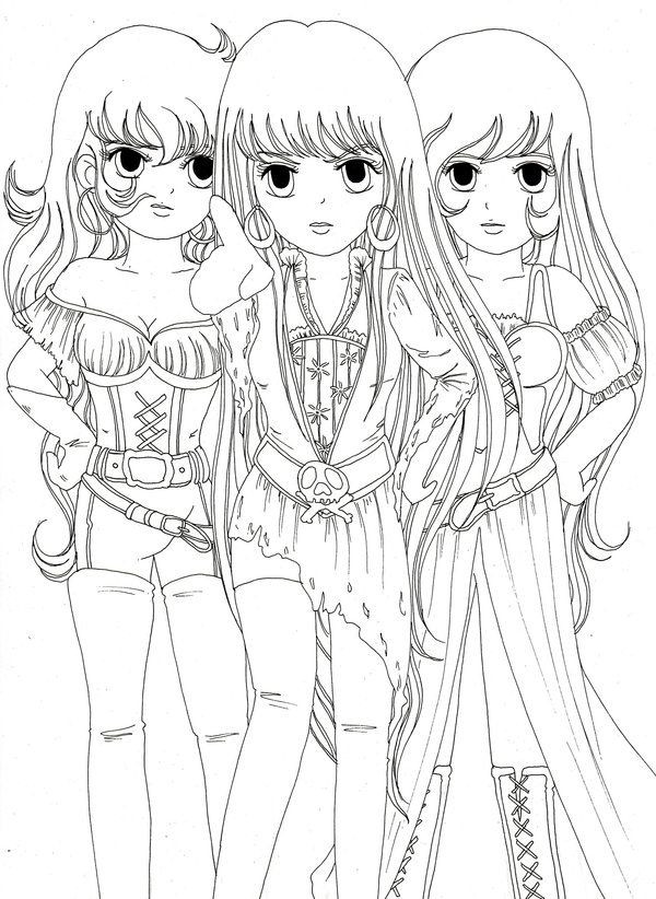 Chibi Coloring Pages With Three Girls
 Image detail for Cute Anime Coloring Pages To Print