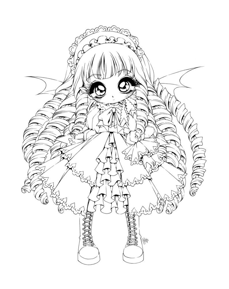 Chibi Coloring Pages With Three Girls
 Coloriages à imprimer Vampire numéro