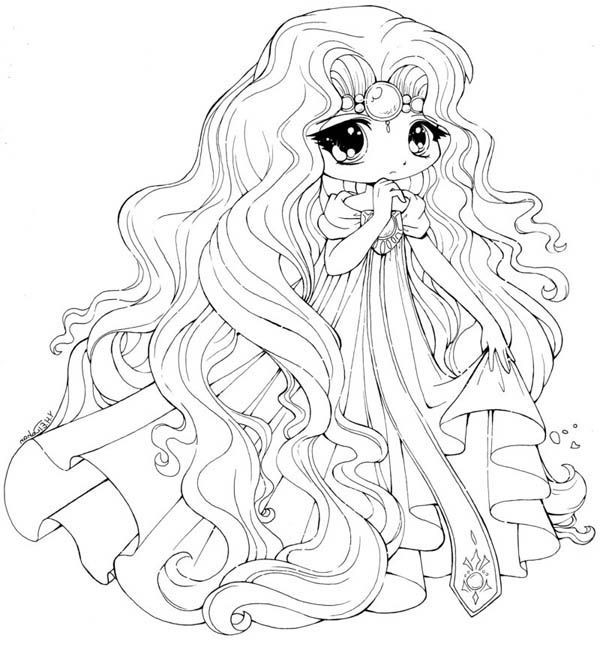 Chibi Coloring Pages With Three Girls
 Cute Chibi Princess Coloring Pages dam right