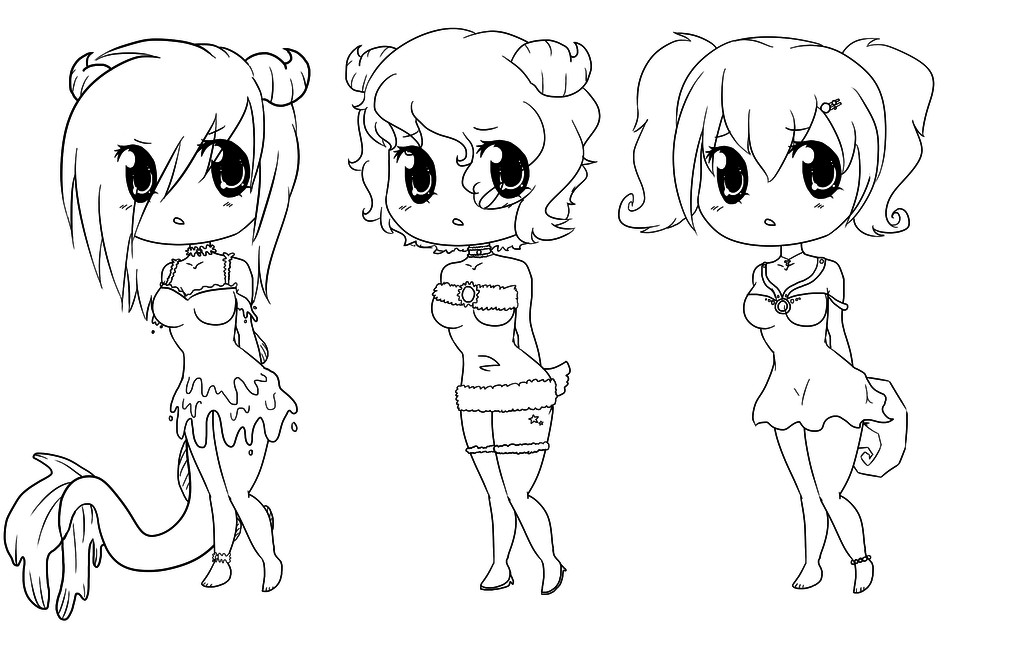 Chibi Coloring Pages With Three Girls
 Chibi girl adopts by Yumi Kitten on DeviantArt