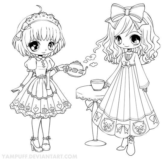 Chibi Coloring Pages With Three Girls
 Pin by Diane Ditzenberger on Digi Stamps