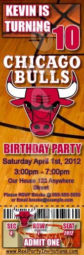 Chicago Bulls Birthday Party
 1000 images about Chicago bulls party on Pinterest