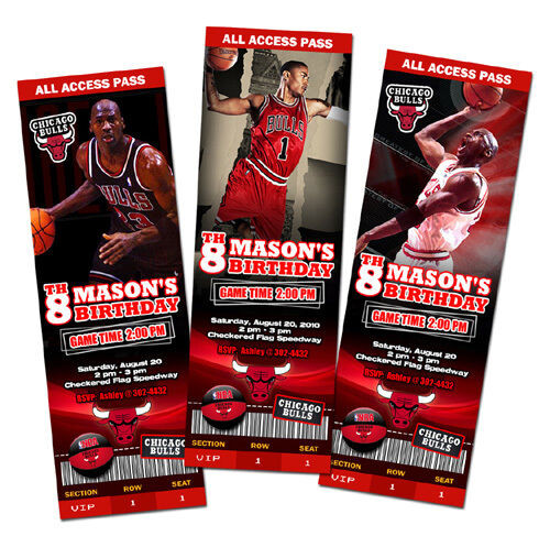 Chicago Bulls Birthday Party
 CHICAGO BULLS BIRTHDAY PARTY INVITATION PHOTO 1ST CUSTOM