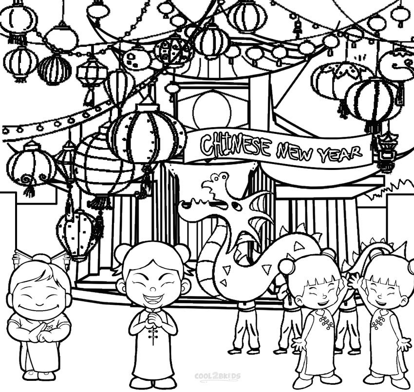 Chinese New Years Coloring Pages
 Printable Chinese New Year Coloring Pages For Kids