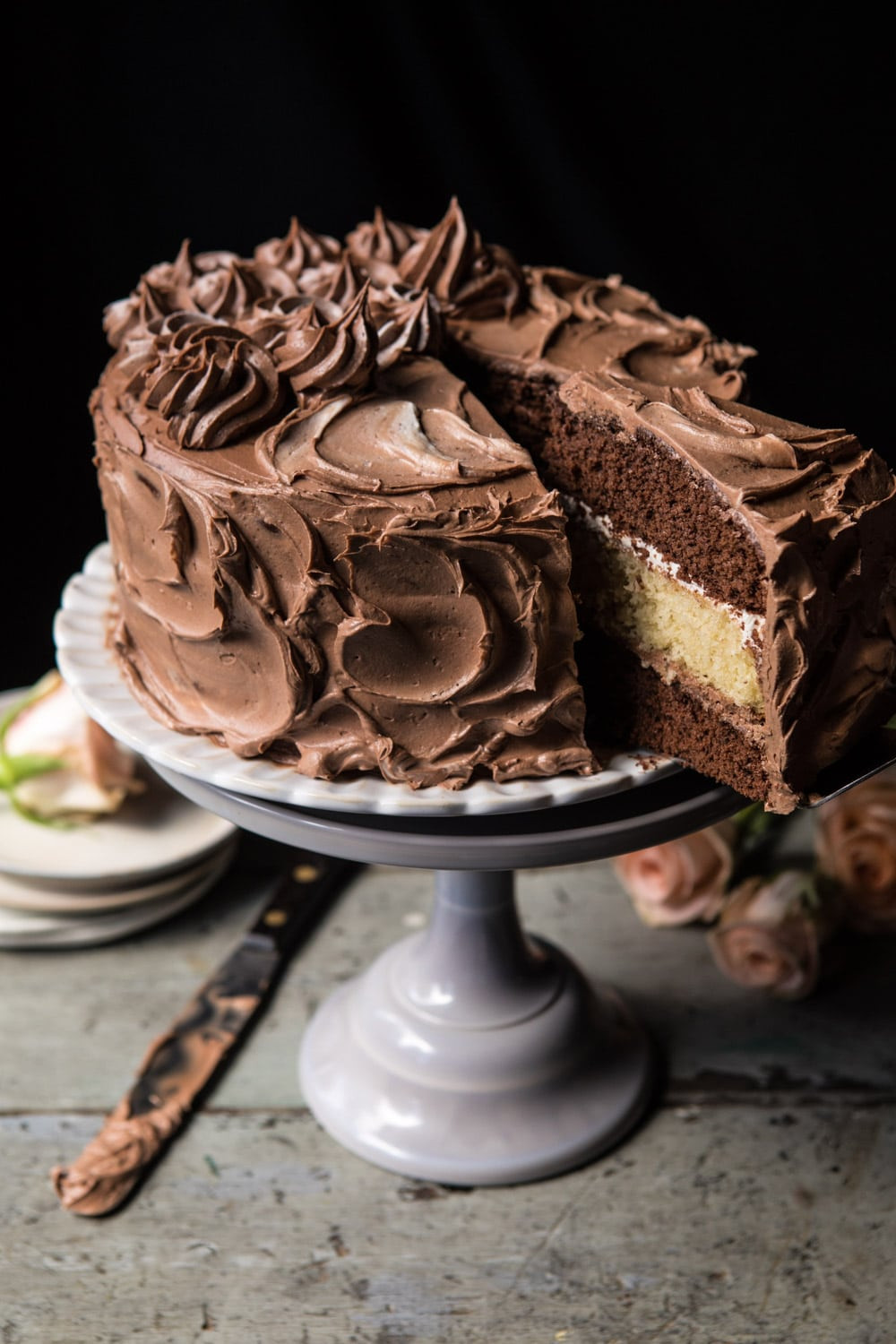 Chocolate Birthday Cake Recipe
 Better To her Chocolate Vanilla Birthday Cake Half