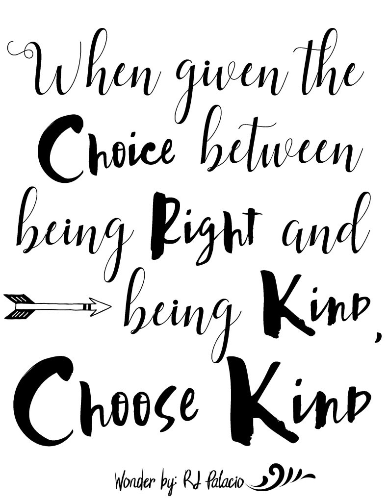 Choose Kindness Quotes
 Choose Kind with Wonder the Movie Free Printable The