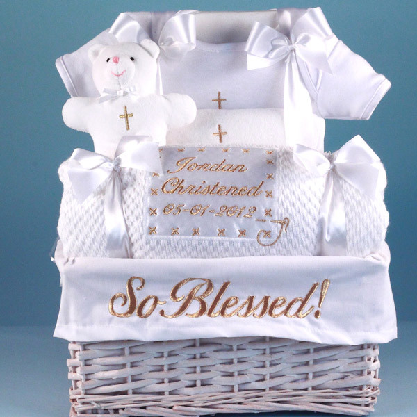 Christening Gift Ideas For Baby Boy
 "So Blessed" Christening Baby Gift Basket