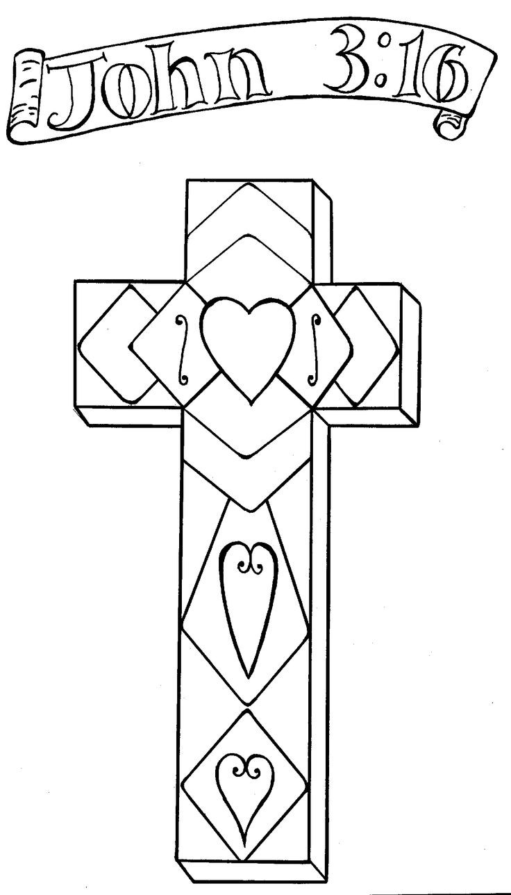 Christian Easter Coloring Pages Printable Free
 Cross John 3 16