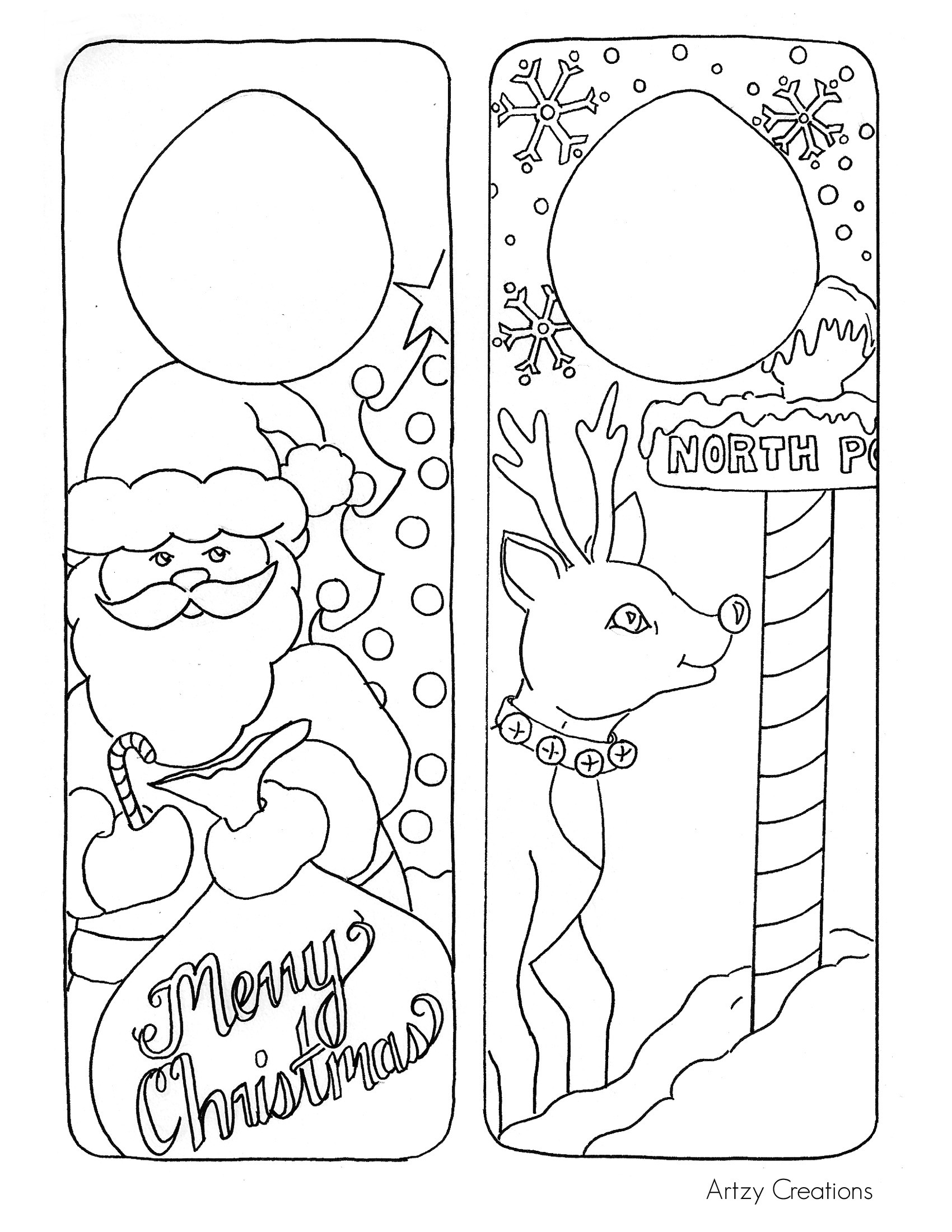 Christmas Coloring Pages Free Printable
 Christmas Coloring Page Door Hanger Printables The