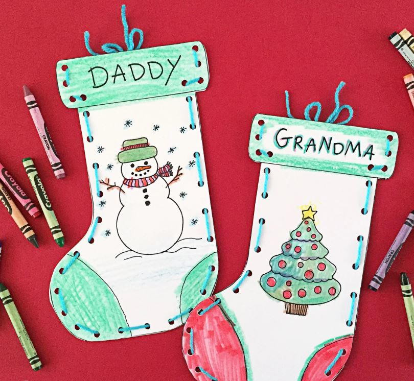 Christmas Craft Ideas For Preschoolers
 Free Printable Paper Stocking Craft for Kids