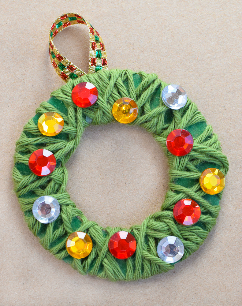 Christmas Craft Ideas For Preschoolers
 Yarn Wrapped Christmas Wreath Ornaments
