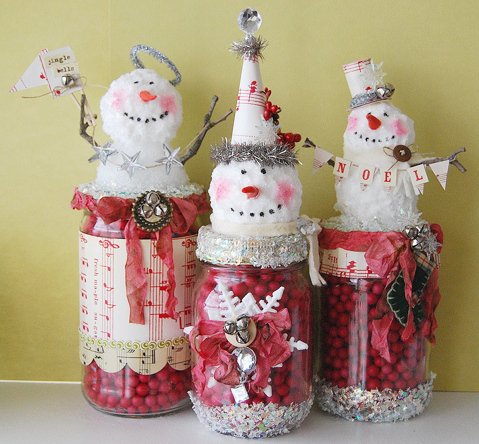 Christmas Crafts For Adults To Make
 blankety blank blank Snowman jars