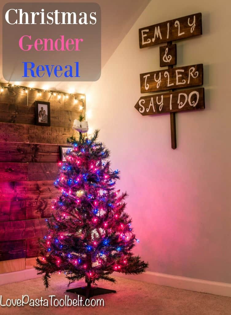 Christmas Gender Reveal Party Ideas
 Christmas Gender Reveal Love Pasta and a Tool Belt