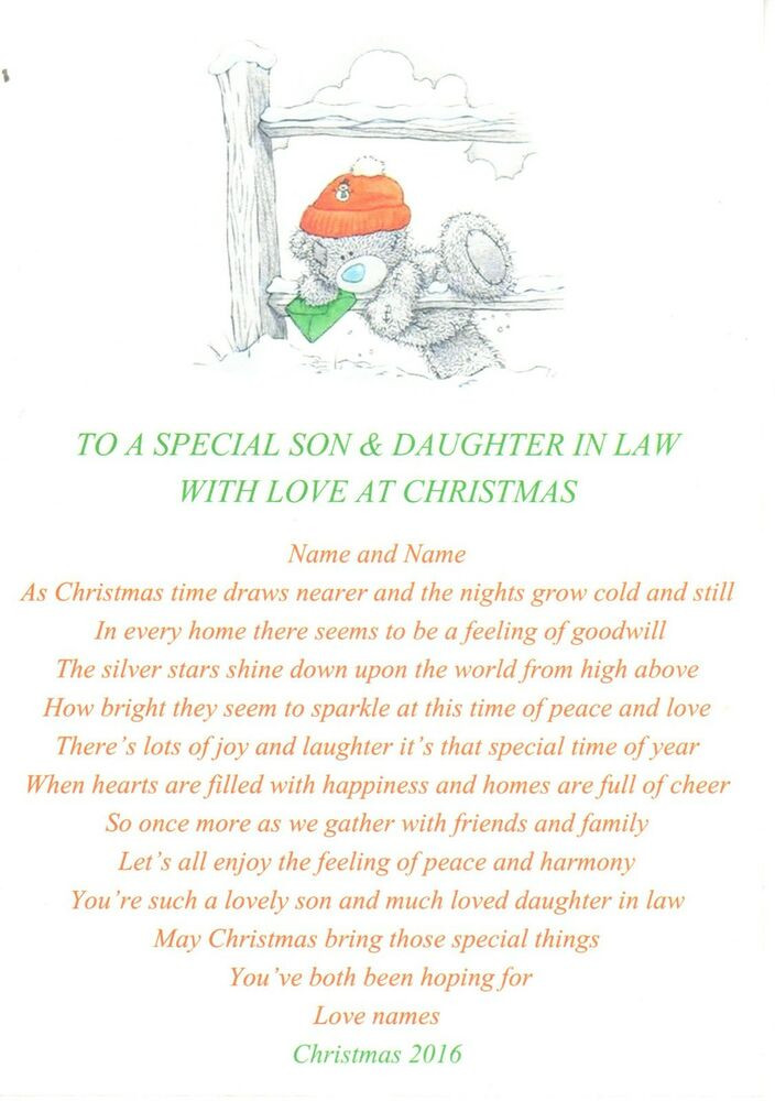 Christmas Gift Ideas For Daughter In Laws
 CHRISTMAS GIFT POEM FOR SON & DAUGHTER IN LAW